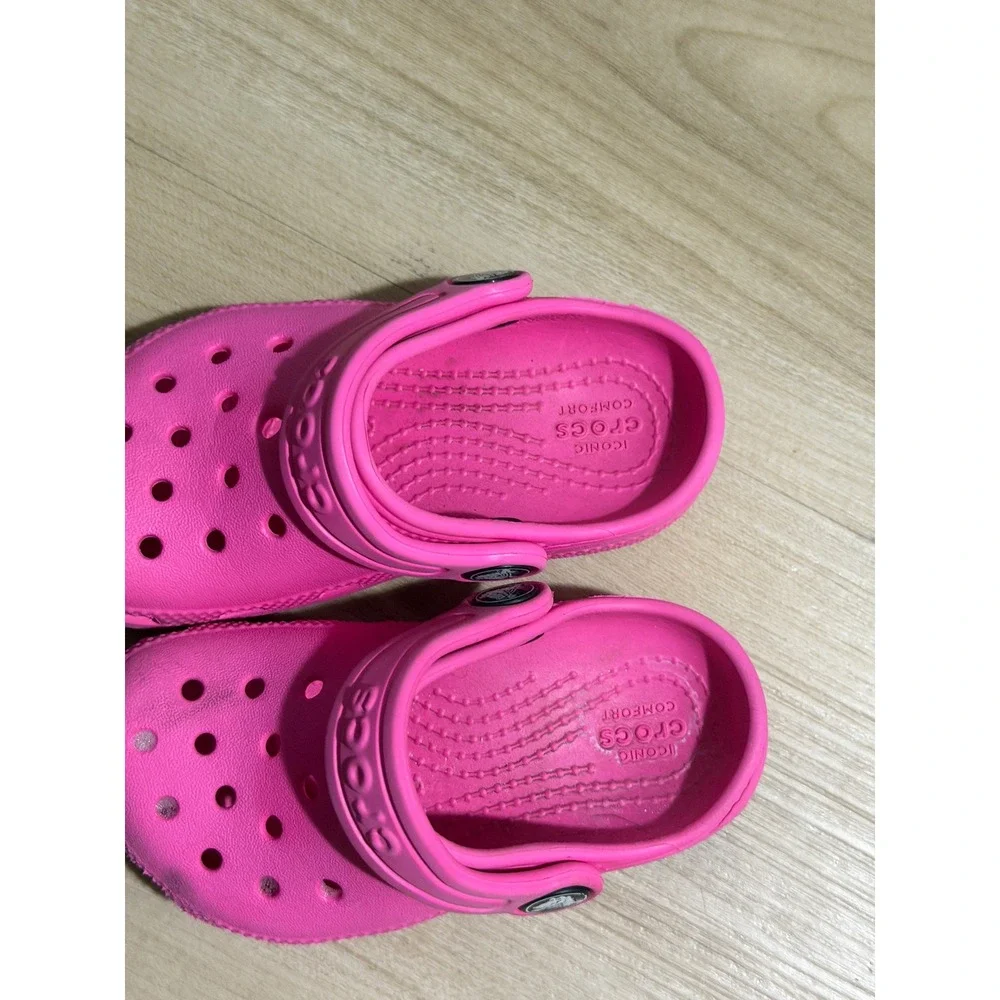 Crocs Classic Clog Pink 7 Toddler Girls Lightweight Breathable Slip On